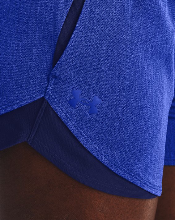 Women's UA Play Up Shorts 3.0 Twist, Blue, pdpMainDesktop image number 3